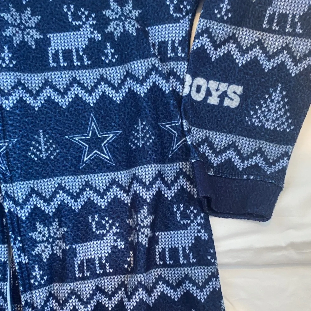Navy 'Cowboys' Kids One-Piece Footie Pajamas